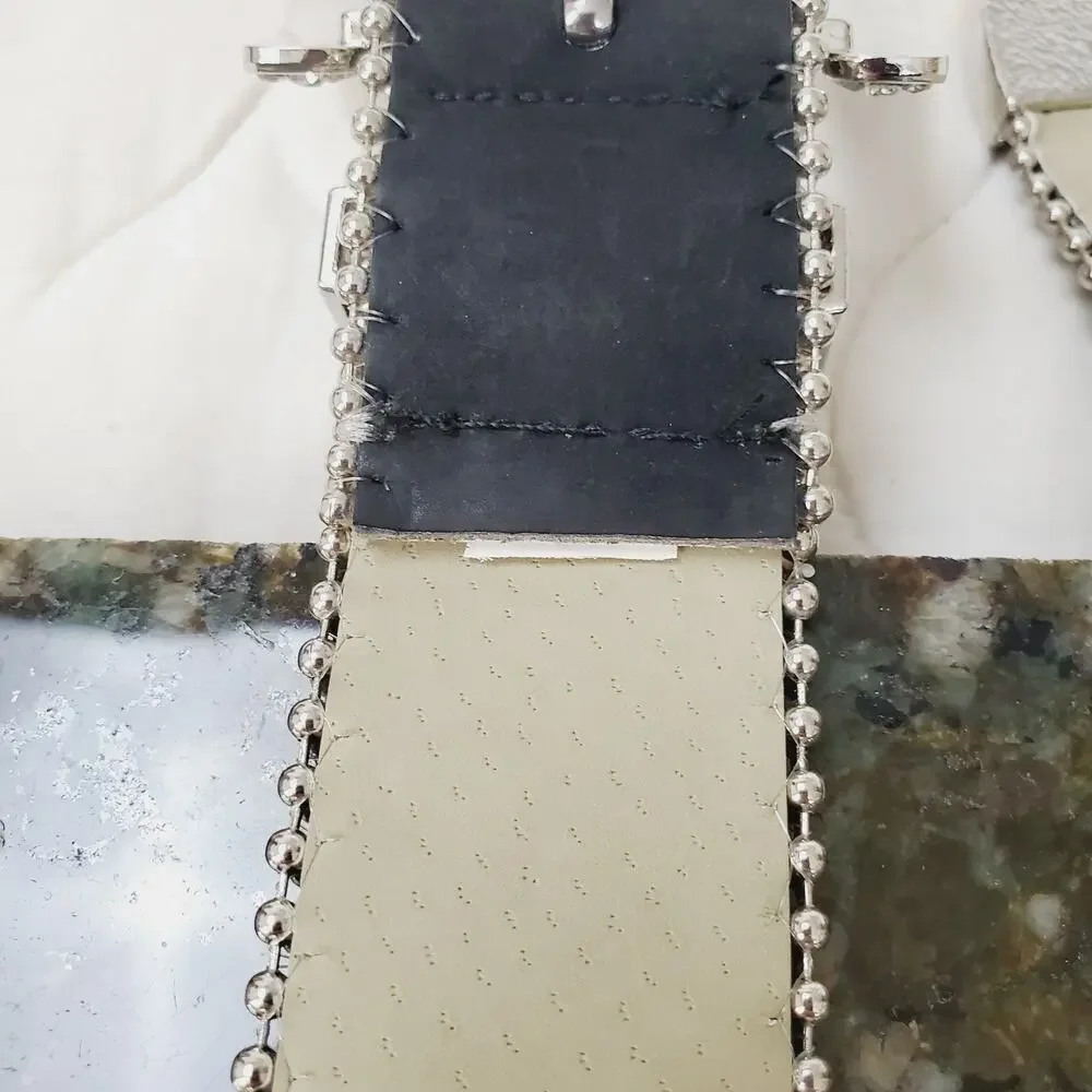 Southwestern Cowgirl Belt Women's XL Black & Silver Jeweled Collectible Fashion
